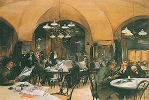 Reinhold Völkel (1873–1938): »Café Griensteidl«, Wien, 1896